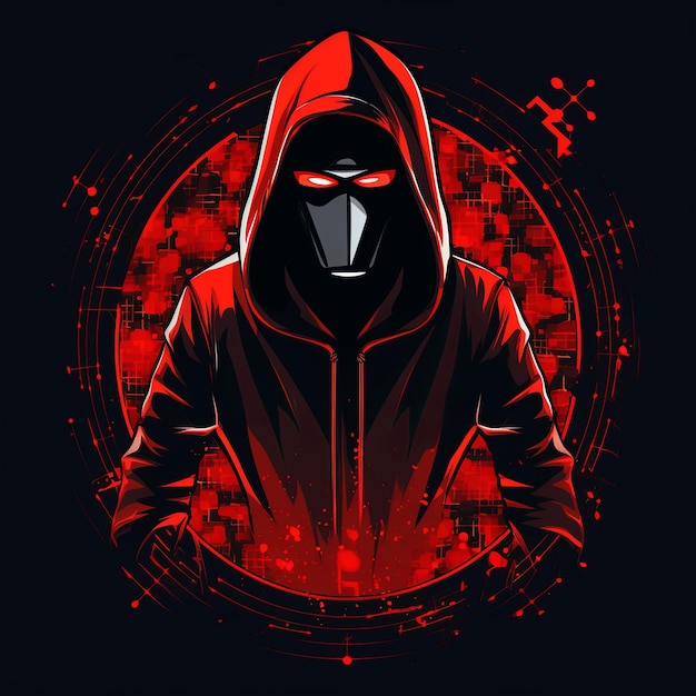 Photo hooded hacker logo mascot