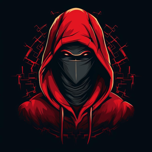 hooded hacker logo mascot