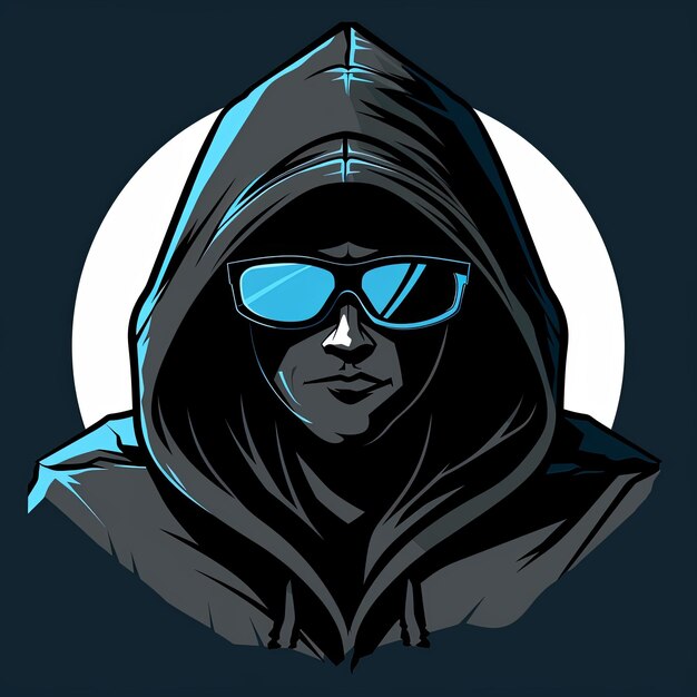 hooded hacker logo mascot