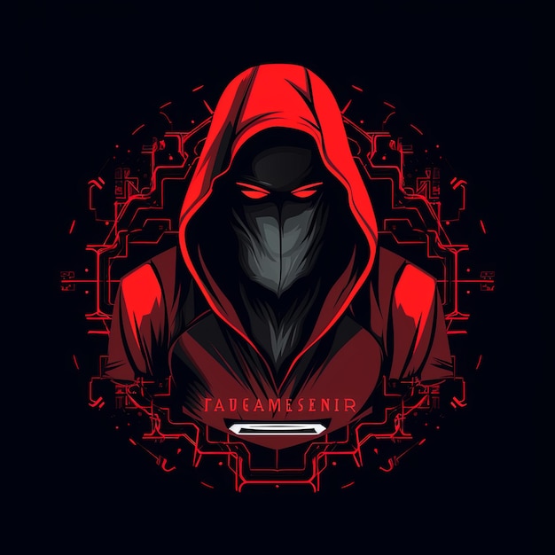 Логотип хакера с капюшоном талисман