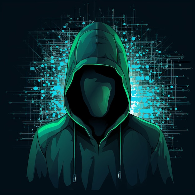 Логотип хакера с капюшоном талисман