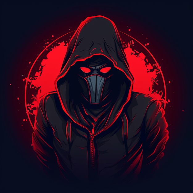 hooded hacker logo mascot