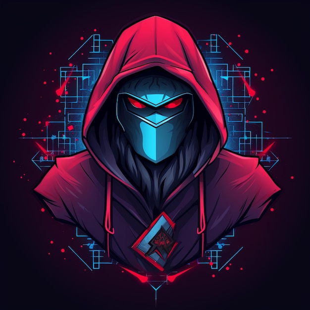 hooded hacker logo mascot