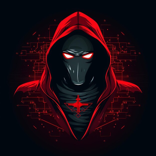 hooded hacker logo mascot