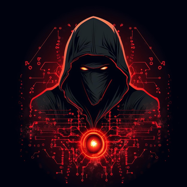 hooded hacker logo mascot