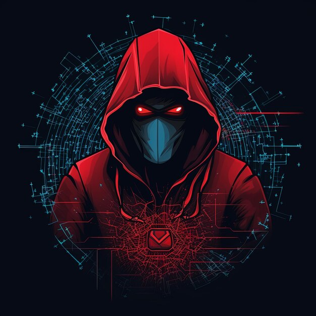 hooded hacker logo mascot