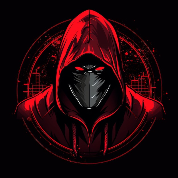 hooded hacker logo mascot