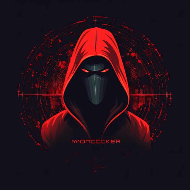 hooded hacker logo mascot