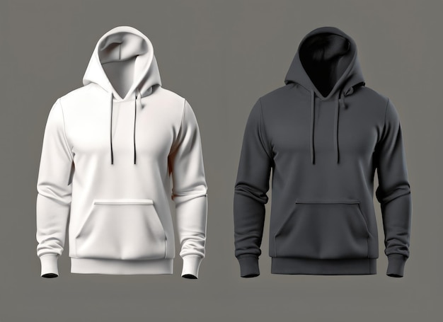 Photo hoodie front and back hoodie sweatshirt long sleeve hoody for design mockup ai generated