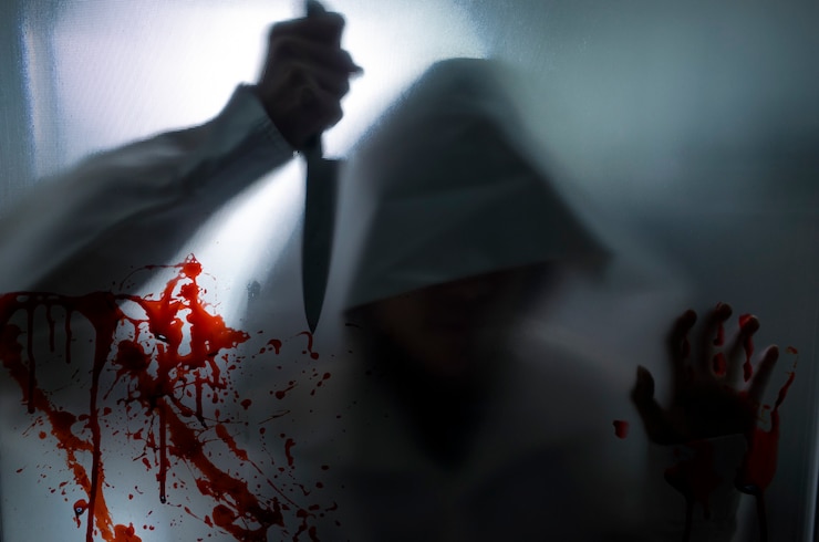 Photo hoodie killer. horror concept