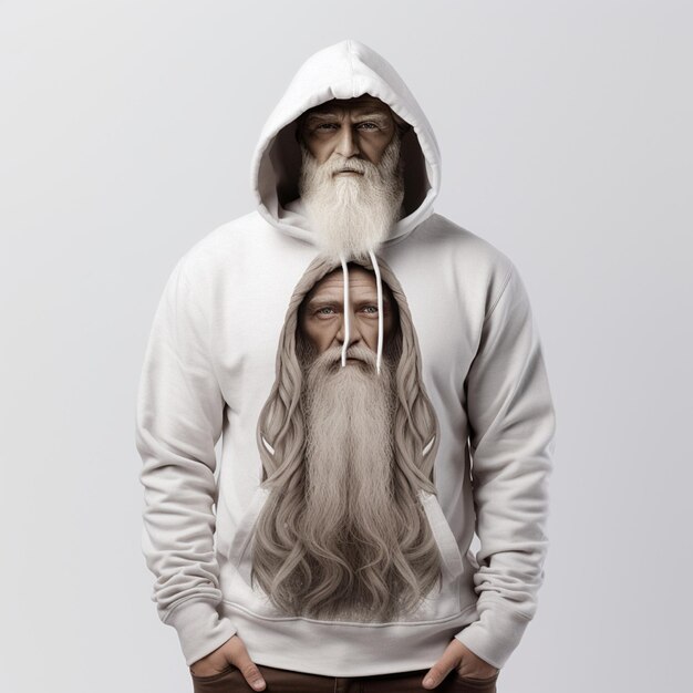 Hoodie presentatie front view geïsoleerde achtergrond