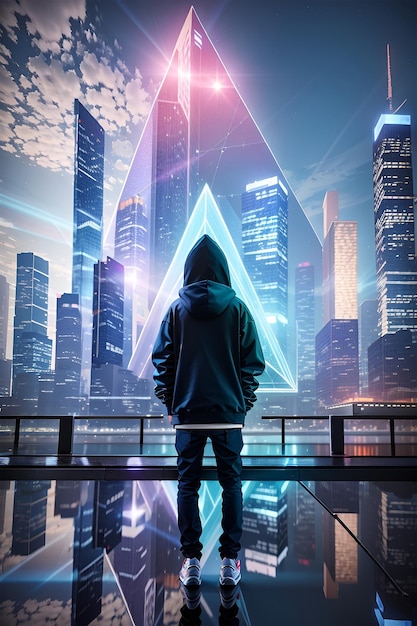 hoodie_stands_on_a_bridge_in_front_of_a_futuristic_city