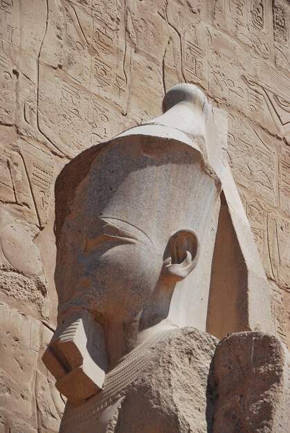 Foto hoofd van een standbeeld