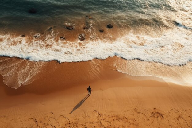 Hoofdbeeld van een man op de oceaan