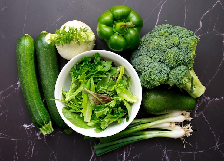 Foto hoofdbeeld van groene gezonde groenten