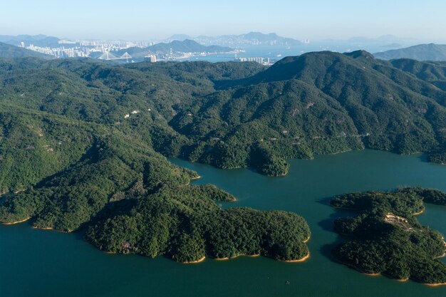 Foto hoofdbeeld van het tai lam chung-reservoir in hong kong