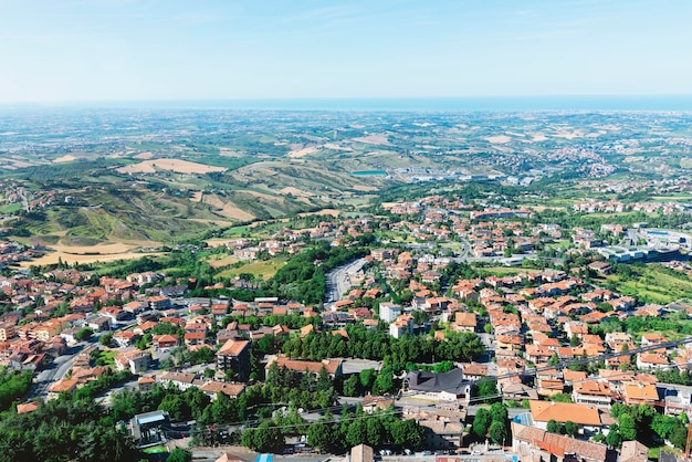 Hoog uitzicht vanaf San Marino