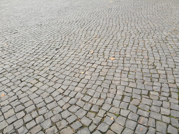 Foto hooghoek uitzicht op de geplaveide straat