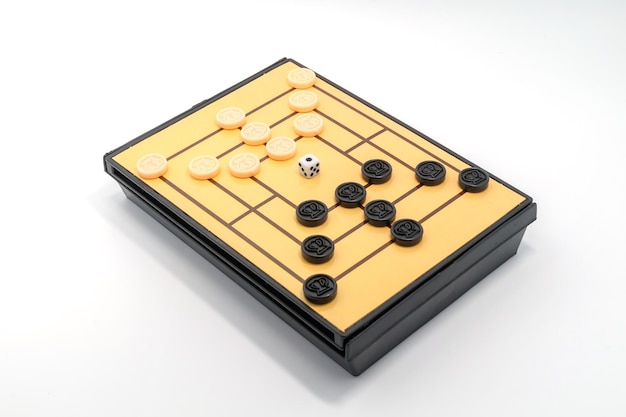 Hooghoekbeeld van bordspel op tafel