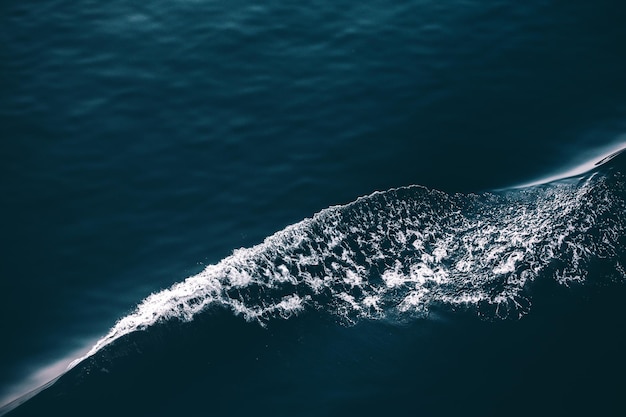 Hooghoekbeeld van de loop in de zee