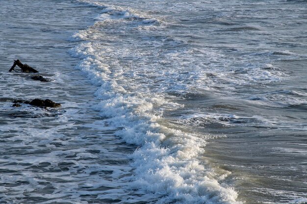 Foto hooghoekbeeld van de zee