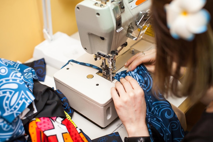 Foto hooghoekbeeld van een werkende vrouw