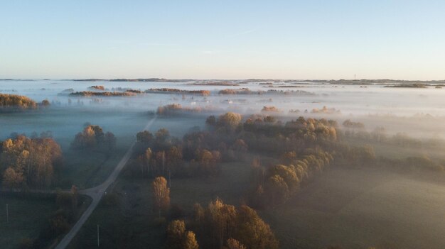 Hooghoekbeeld van het landschap tegen de lucht