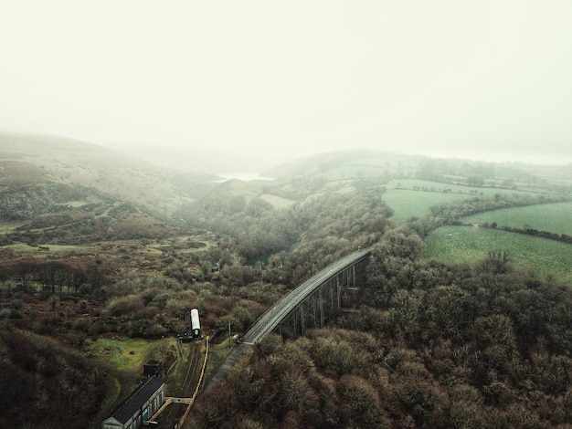 Foto hooghoekbeeld van het landschap tegen de lucht