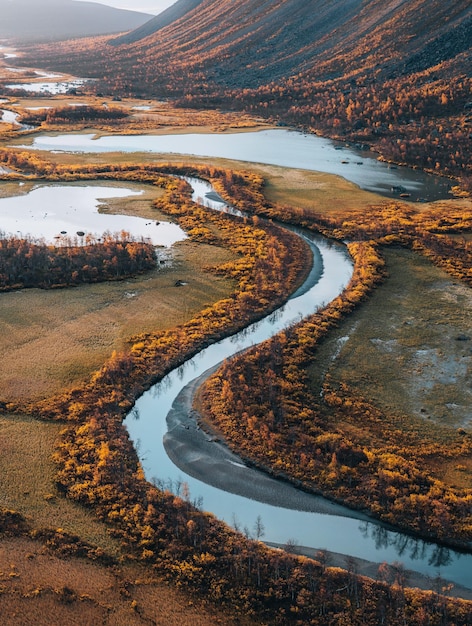 Hooghoekbeeld van het landschap