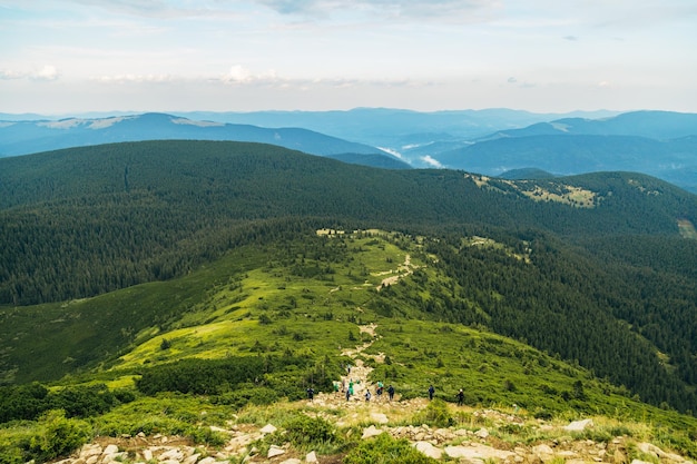 Foto hooghoekbeeld van het landschap