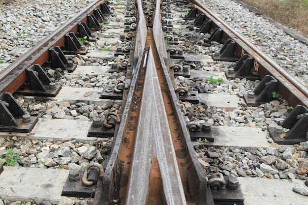 Hooghoekbeeld van het spoor