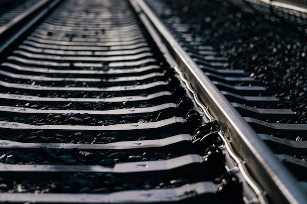 Hooghoekbeeld van het spoor