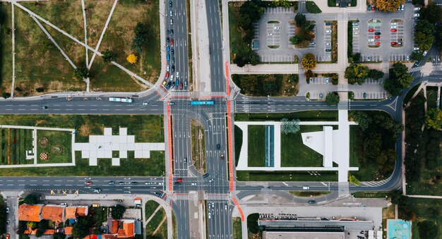 Foto hooghoekbeeld van het stadsbeeld