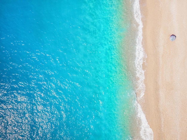 Hooghoekbeeld van het strand