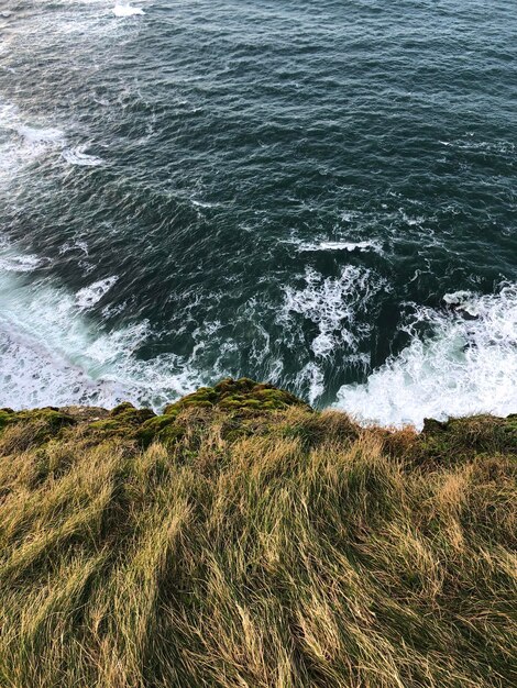 Foto hooghoekbeeld van het strand