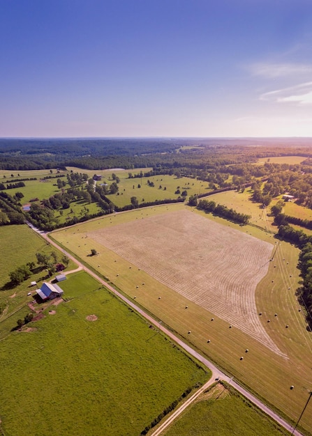 Hooghoekbeeld van het veld tegen de lucht
