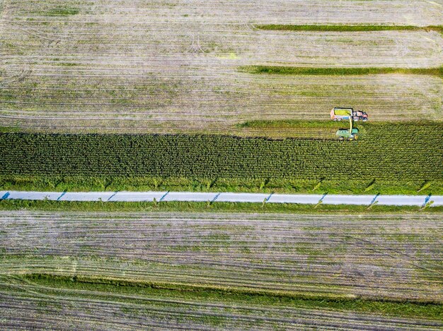 Foto hooghoekbeeld van het veld