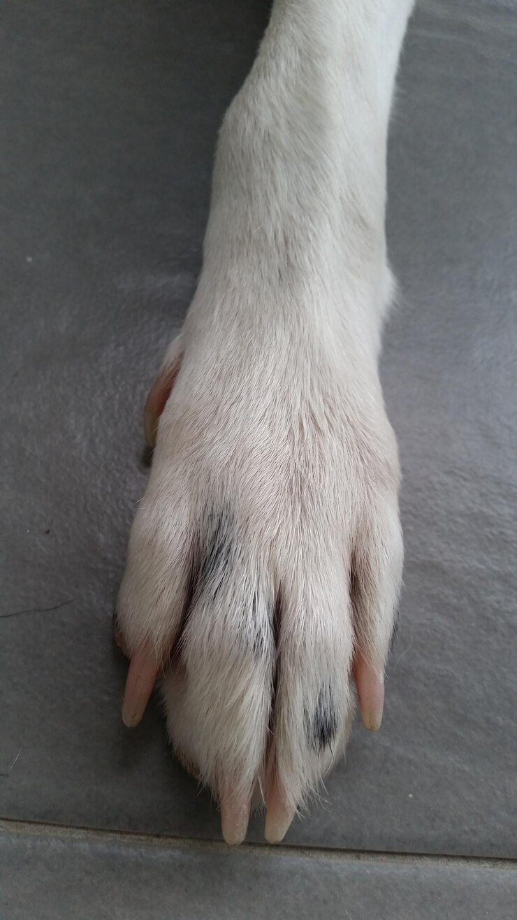 Foto hooghoekbeeld van hond