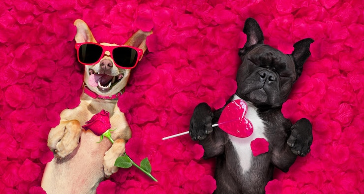 Foto hooghoekbeeld van kleine hond