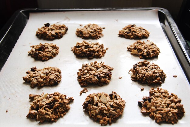 Foto hooghoekbeeld van koekjes