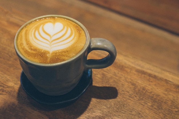 Hooghoekbeeld van koffie op tafel