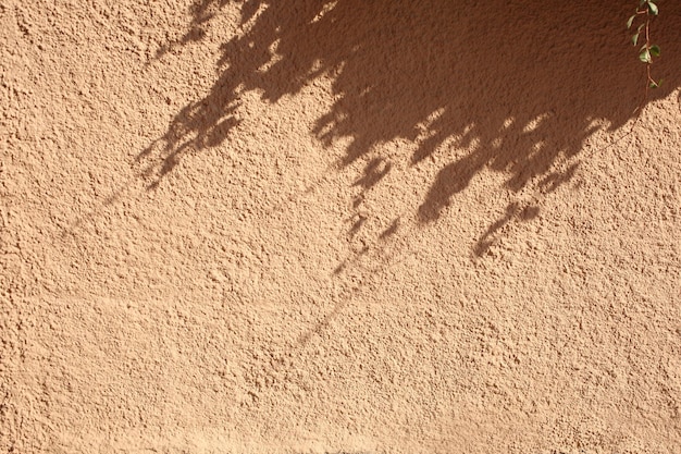 Hooghoekbeeld van schaduw op zand op een zonnige dag