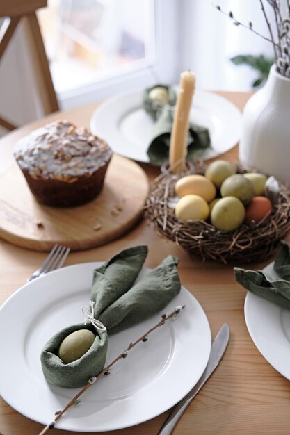 Foto hooghoekbeeld van voedsel op tafel