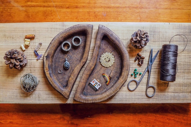 Foto hooghoekbeeld van voedsel op tafel