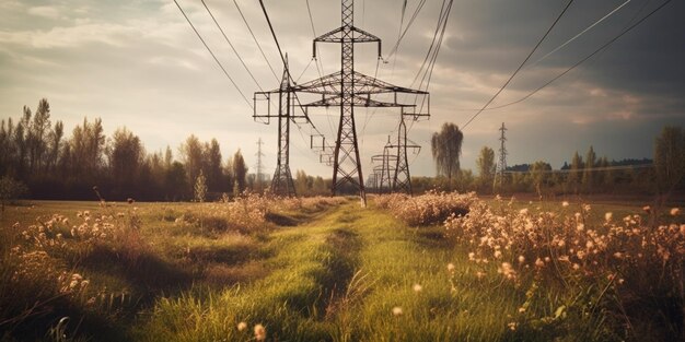 Foto hoogspanningstorens pyloon