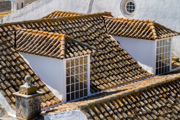 Hoogste mening van de hoofdkerk van de historische oude stad van Faro, Portugal.