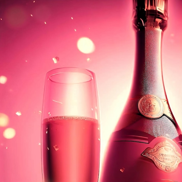 Foto hoogwaardig roze champagne catalogus ontwerp