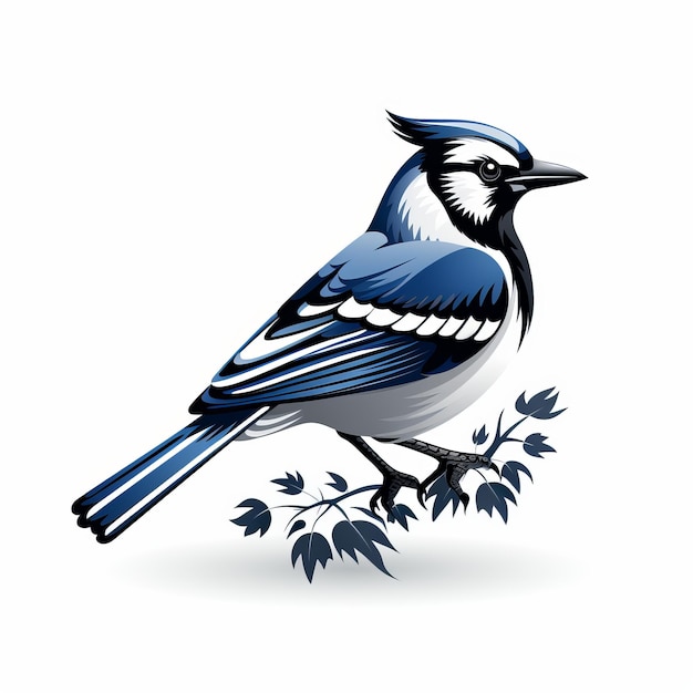 Foto hoogwaardige blue jay logo vector illustratie in justin gaffrey stijl