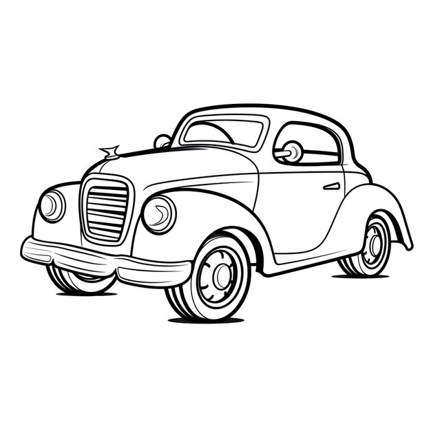 Hoogwaardige Cartoon Car Coloring Page voor Kinderen om te schilderen