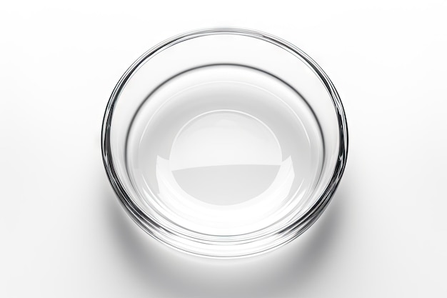 Hoogwaardige topfoto van een glazen asbak op een witte achtergrond